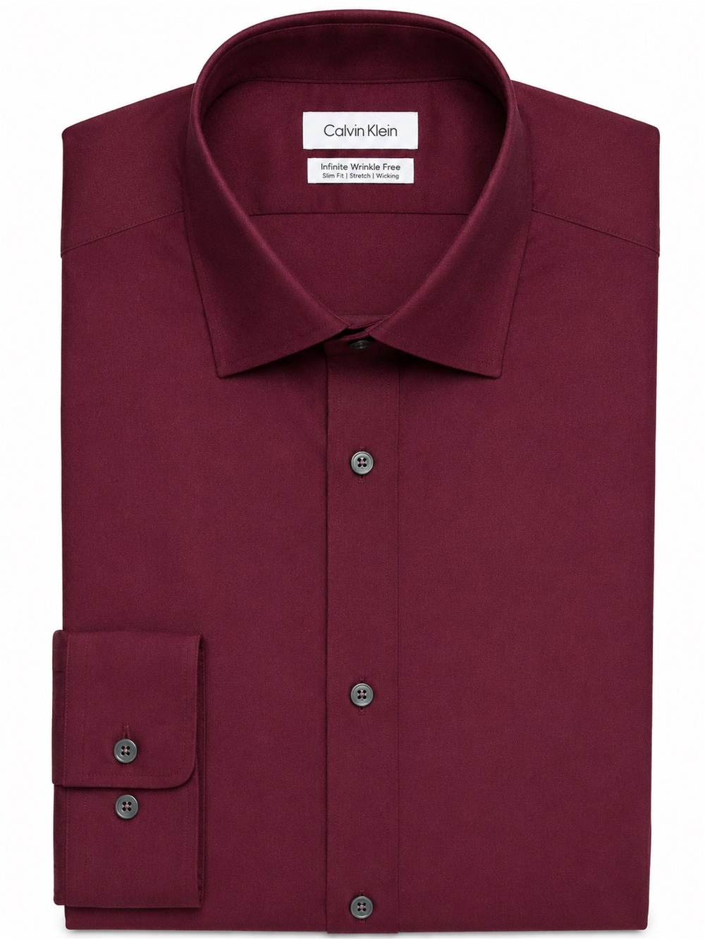 Calvin Klein Men's Wine Red Dress Shirt
